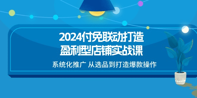2024付免联动-打造盈利型店铺实战课，系统化推广 从选品到打造爆款操作-会创网(会创项目网)