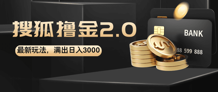 搜狐撸金2.0最新玩法，无脑日入3000+，可无限扩大-会创网(会创项目网)