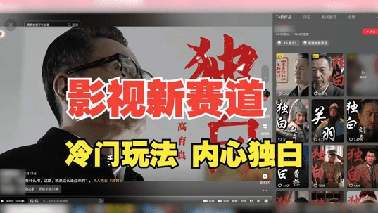 最新影视解说玩法，人物独白，30天涨粉24万+，全流程拆解-会创网(会创项目网)